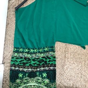 Green one shoulder bodycon dress